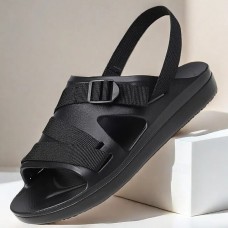Men's Black Sports Sandals with Adjustable Strap and Breathable Design, Comfortable for Outdoor Activities, Casual Wear and Summer Travel