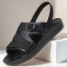 Men's Black Sports Sandals with Adjustable Strap and Breathable Design, Comfortable for Outdoor Activities, Casual Wear and Summer Travel