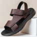 Men's Brown Adjustable Strap Sandals Casual, Comfortable Outdoor Footwear for Summer and Vacation