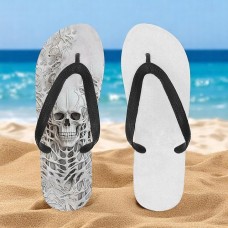 Men's Gothic Skull Flip Flops Comfortable Non-Slip Sandals with Graphic Print for Beach, Pool and Summer Outings