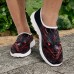 Men's Slip-On Sneakers with Red Dragon Print Lightweight and Breathable Casual Shoes for Walking, Sports and Outdoor Activities