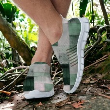 Men's Sneakers Loafers & Slip-Ons Casual Shoes Print Shoes Flyknit Shoes Running Fitness & Cross Training Shoes Walking Sporty Casual Athletic Daily Knit Breathable Massage Comfortable Blue Purple