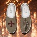 Men's Crusader Slip-On Sneakers Medieval Knight Cross Printed Lightweight Casual Shoes for Easter & Daily Wear