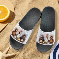 Women's Funny Chicken Print Slide Sandals Comfortable Casual Slides for Summer & Beachwear