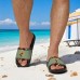 Men's Ethnic Print Non-Slip Pool Slides Lightweight Summer Slippers with Tribal Kokopelli Design for Beach and Poolside
