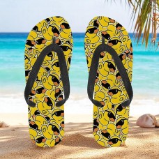 Men鈥檚 Duck Printed Flip Flops Fun & Casual Style for Beach Walks, Outdoor Summer Parties & Poolside Lounging