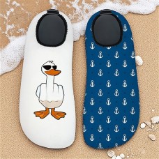 Men's Cartoon & Nautical Prints Quick-Dry Aqua Socks Lightweight Beach Water Shoes | Slip-Resistant Barefoot Surf Shoes for Swimming, Yoga & Pool