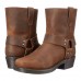 Men's Black Faux Leather Motorcycle Boots - Classic Harness Style with Durable Construction for Biker and Casual Wear