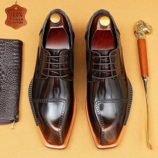 Men's Two-Tone Brown Oxford Shoes with Suede and Leather Combination Stylish Footwear for Ballrooms, Formal Dinners and Elegant Evenings