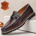 Men's Snakeskin Leather Loafers with Metal Bit Detail - Premium Cowhide Shoes for Formal & Casual Wear