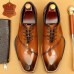 Elegant Men's Cognac Patent Leather Oxford Shoes with Lace-Up Detail - Perfect for Formal Occasions