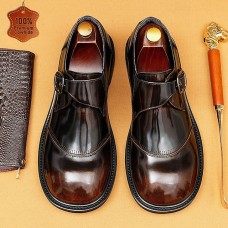 Men's Classic Brown Leather Dress Shoes with Lace-Up Closure Perfect for Formal Evening Events, Galas and Dinner Parties