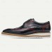 Men's Dress Sneakers Leather Italian Full-Grain Cowhide Slip Resistant Lace-up Black